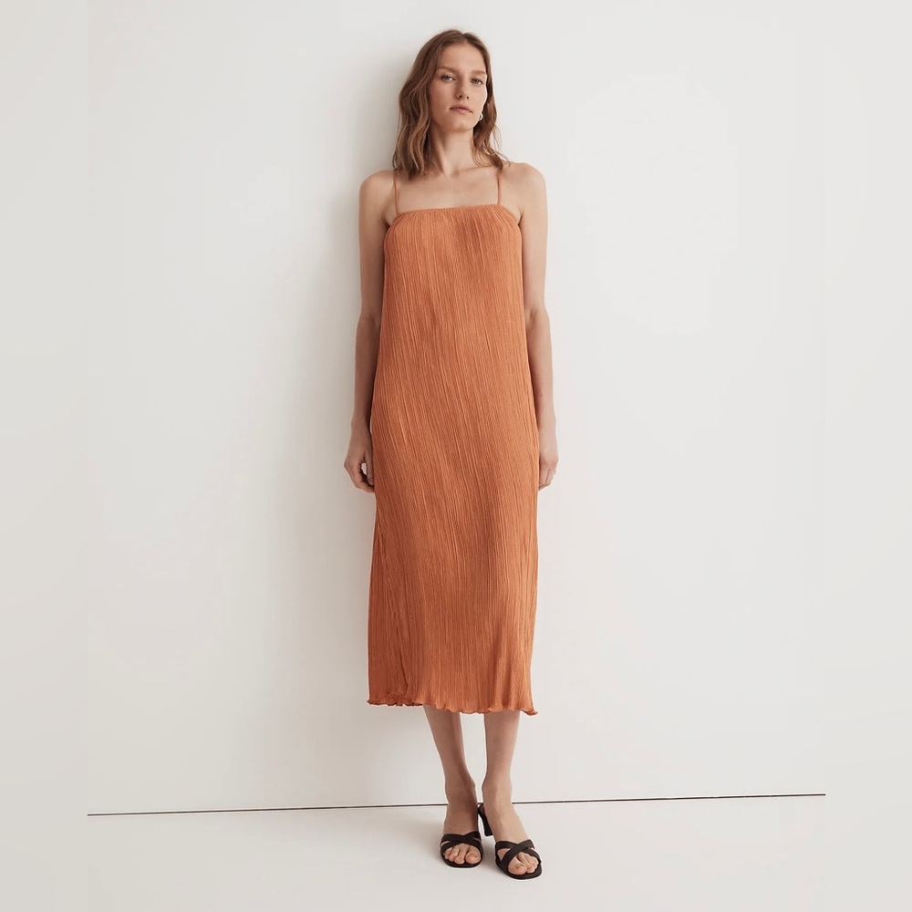 Madewell The Goldie Dress in Plissé Sunset Haze Size 00